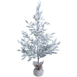 Mistletoe Cottage White and Grey Frosted Tree with Rattan Base - thumbnail 2