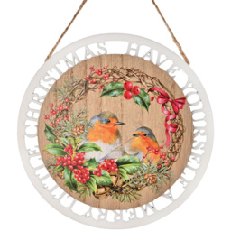 The Seasonal Gift Co. Robin Round Hanging Plaque - thumbnail 2