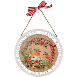 The Seasonal Gift Co. Robin Round Hanging Plaque