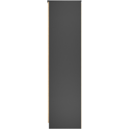 Crowndale Java Slatted Effect Tall Double Wardrobe with Mirror Door Ready Assembled - thumbnail 3