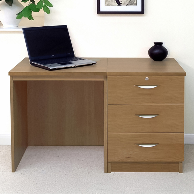 R White Cabinets SET-03-IN-EO 2 Drawer Desk Brown - image 1