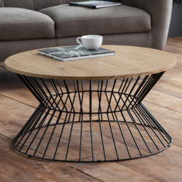 Julian Bowen Jersey Euro Oak Round Wire Coffee Table