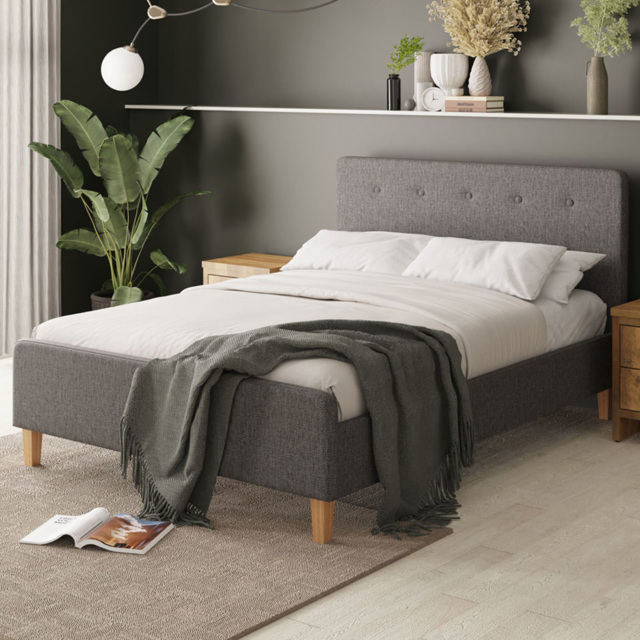 GFW Ashbourne Double Grey Bed Frame - image 1
