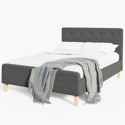 GFW Ashbourne Double Grey Bed Frame - thumbnail 2