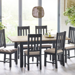 Julian Bowen Bordeaux Dark Grey Extending Dining Table