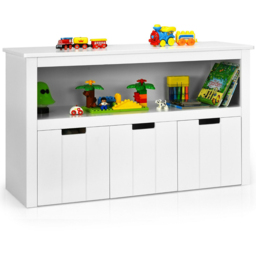 Costway 3 Drawer Single Shelf White Kids Storage Cabinet - thumbnail 3