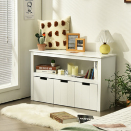 Costway 3 Drawer Single Shelf White Kids Storage Cabinet - thumbnail 4