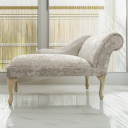 Acacia Home Chaise Cream Crushed Velvet Mini Longue - thumbnail 1