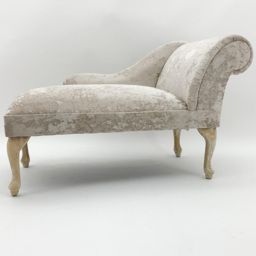 Acacia Home Chaise Cream Crushed Velvet Mini Longue - thumbnail 2