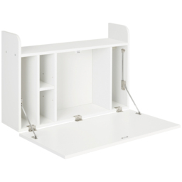 Portland Wall-Mounted Floating Drop-Leaf Table White - thumbnail 2