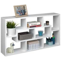 tectake Cassandra White 8 Compartment Floating Shelf - thumbnail 3