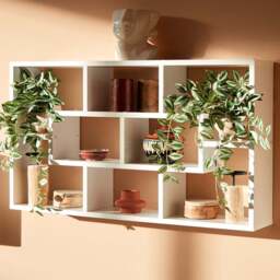 tectake Cassandra White 8 Compartment Floating Shelf - thumbnail 2
