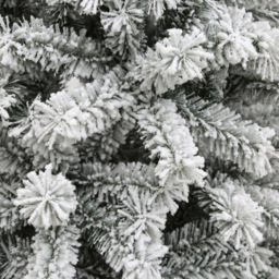 White and Green Flocked Fir Artificial Christmas Tree 7ft - thumbnail 3