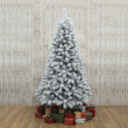 White and Green Flocked Fir Artificial Christmas Tree 7ft - thumbnail 4