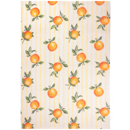 Furn Fruits Oranges Gingham Check Yellow Woven Rug 120 x 170cm - thumbnail 1