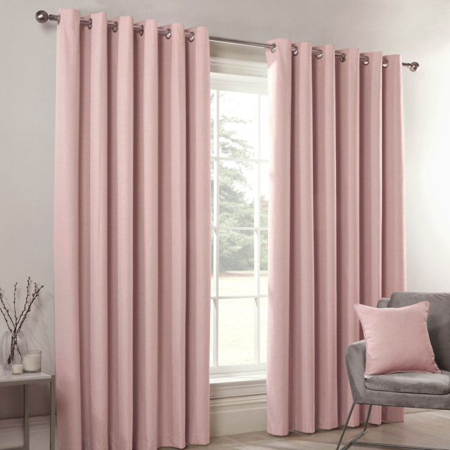 Divante Hoxton Blush Blackout Eyelet Curtains 183 x 168cm - image 1