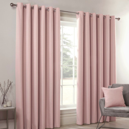Divante Hoxton Blush Blackout Eyelet Curtains 183 x 168cm
