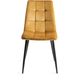 Bentley Designs Mondrian Mustard Velvet Dining Chair Set of 2 - thumbnail 3