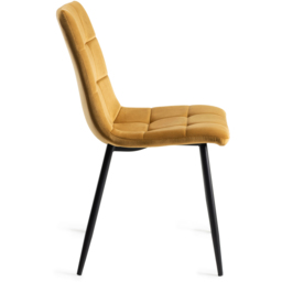 Bentley Designs Mondrian Mustard Velvet Dining Chair Set of 2 - thumbnail 4