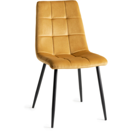 Bentley Designs Mondrian Mustard Velvet Dining Chair Set of 2 - thumbnail 2