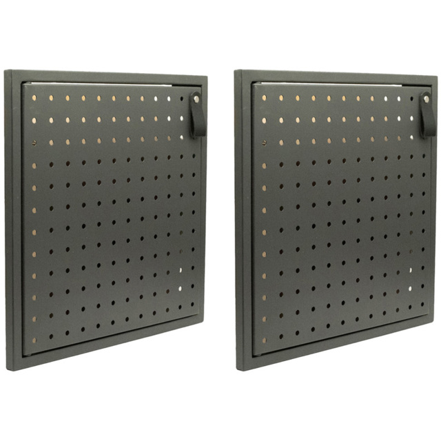 Homebase 33.4cm 2 Pack Grey Cube Storage Door with Metal Pegboard - image 1