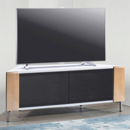 MDA Designs Corvus 2 Door Black and Oak TV Unit - thumbnail 1