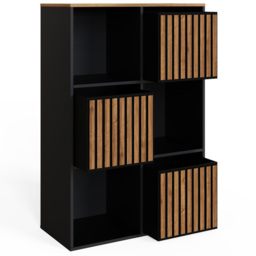 GFW Kube Black and Walnut 3 Drawer 3 Shelf Storage Unit - thumbnail 4