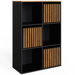 GFW Kube Black and Walnut 3 Drawer 3 Shelf Storage Unit - thumbnail 2