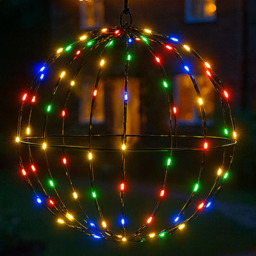 Xmas Haus RGB Mini Seed LED Smart Foldable Black Christmas Ball Light with Remote 40cm