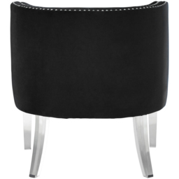 Premier Housewares Clarence Black Velvet Chair with Acrylic Legs - thumbnail 4