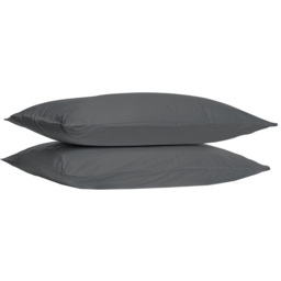 My Home Polycotton Charcoal Housewife Pillowcase 2 Pack
