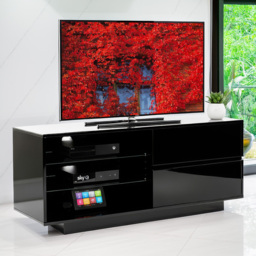 Centurion Supports Gallus 2 Drawer 3 Shelf Gloss Black TV Unit