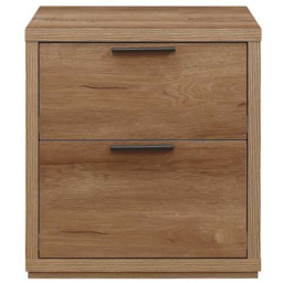 Stockwell 2 Drawer Brown Bedside Table - thumbnail 2