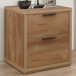 Stockwell 2 Drawer Brown Bedside Table - thumbnail 1