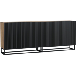 Creative Furniture Ripple Duo Oak and Black 4 Door Sideboard - thumbnail 2