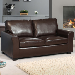 Lauderdale 2 Seater Brown Bonded Leather Sofa Bed