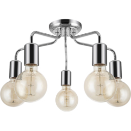 Cosylyte Fraser Chrome 5 Light Metal Ceiling Flush Light