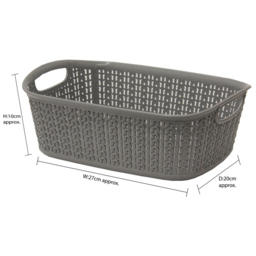 JVL Loop 3L Grey Storage Basket - thumbnail 3