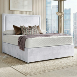 DS Living Velmont White Super King Size Plush Divan Bed - thumbnail 1