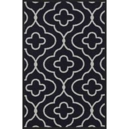 Desire Rugs Black Anti Slip Quatrefoil Design Door Mat 67 x 220cm