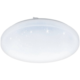 EGLO Frania-S Metal And Plastic Round White Crystal Effect Integrated LED Flush Ceiling Light
