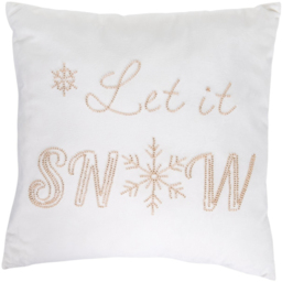 All I Want For Christmas White Let It Snow Embellished Cushion 45 x 45cm - thumbnail 1