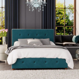 Laurence Llewelyn-Bowen Hesper Small Double Emerald Plush Velvet Ottoman Bed