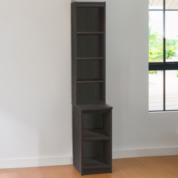 R White Cabinets 6 Tier Black Desk Height Bookcase with Hutch - thumbnail 1