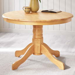 Furniturebox Bodmin Oak Effect 4 Seater Round Wooden Dining Table - thumbnail 1