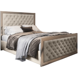Maddison Silver Single Velvet Upholstered Metal Bed Frame with Padded Headboard - thumbnail 2