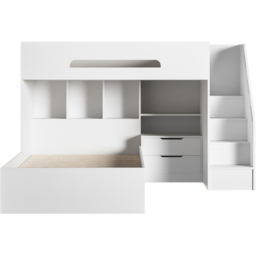 Flair Greyson White Staircase Triple Bunk Bed with Storage - thumbnail 3