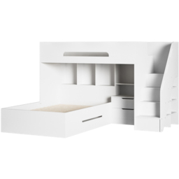 Flair Greyson White Staircase Triple Bunk Bed with Storage - thumbnail 2