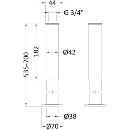 nuie Bath Legs with Adjustable Shrouds - thumbnail 3