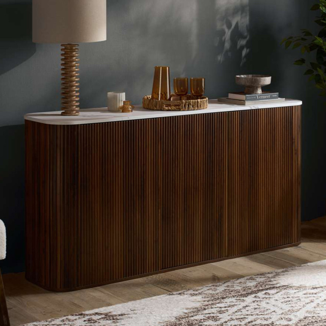 Birlea Kagu 3 Door Walnut Sideboard - image 1